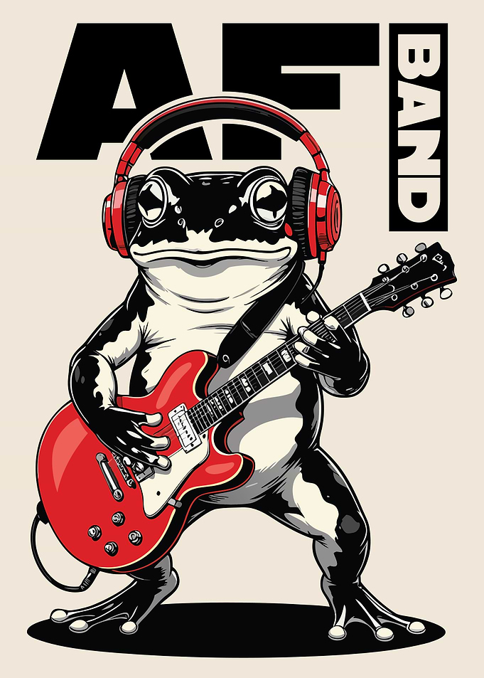 Frog with Guitar and Headphones