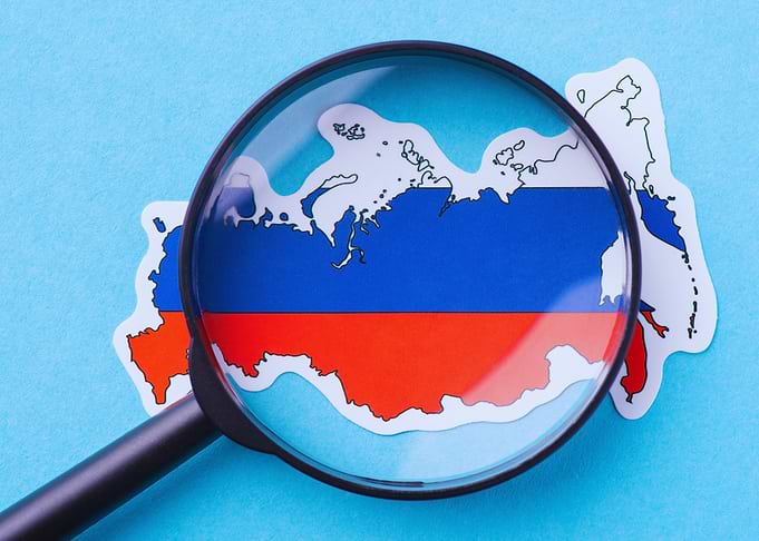 Russia Map Under Magnifying Glass