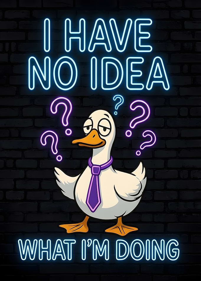Confused Duck Neon Sign