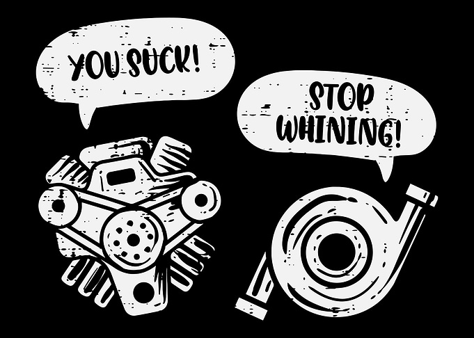 You Suck Stop Whining Engine Turbo Poster, Funny Car Garage Wall Art, Automotive Print