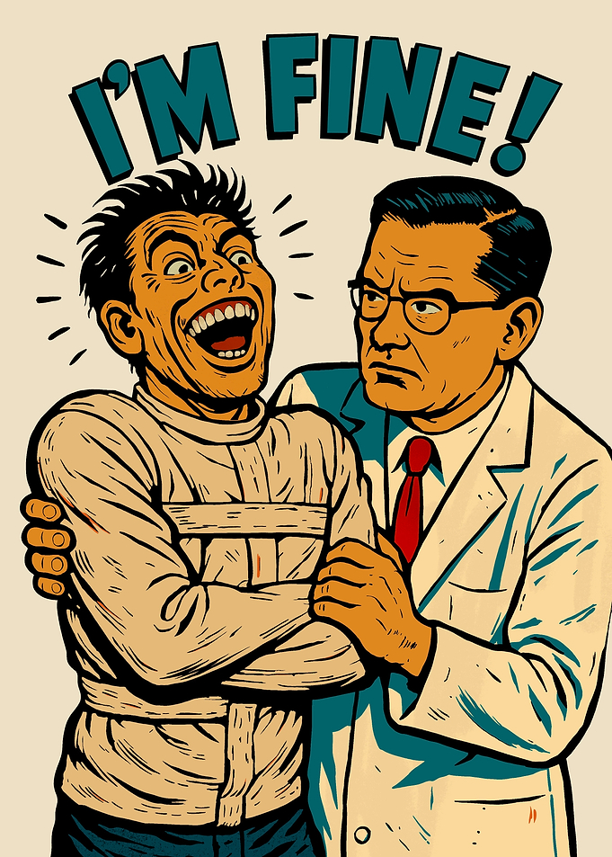 I'm Fine Comic Style Illustration