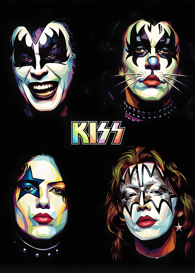 KISS Band Members Pop Art Portrait