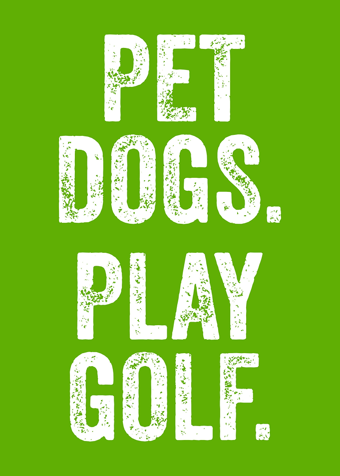 Pet Dogs Play Golf Text Art