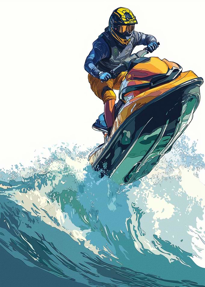 Jet Ski Water Sport Illustration