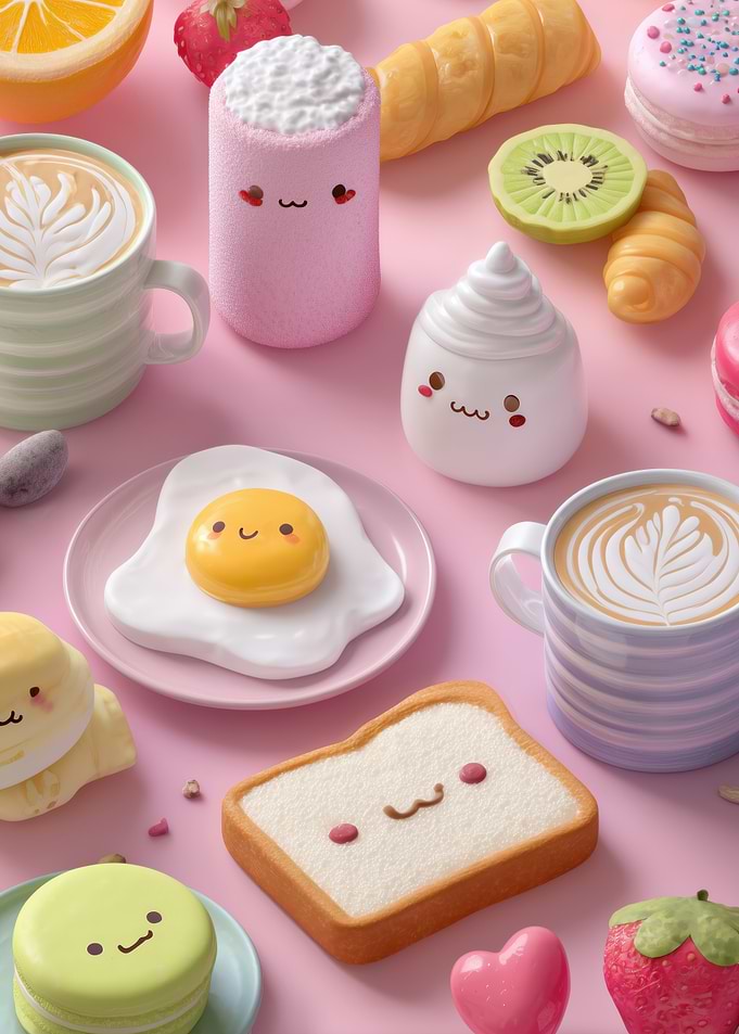 Cute Kawaii Food Still Life