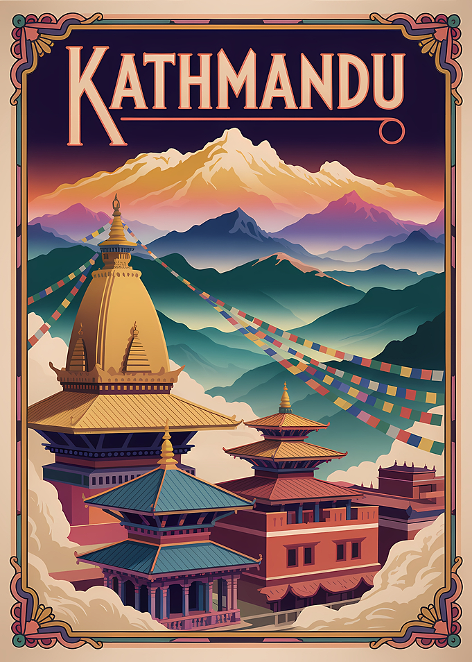 Kathmandu Travel Poster Art
