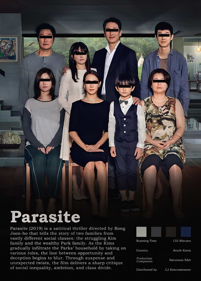 Parasite Movie Poster Family Portrait
