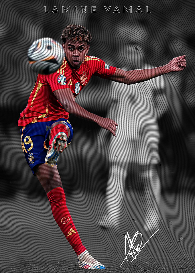 Lamine Yamal Soccer Player Action Shot