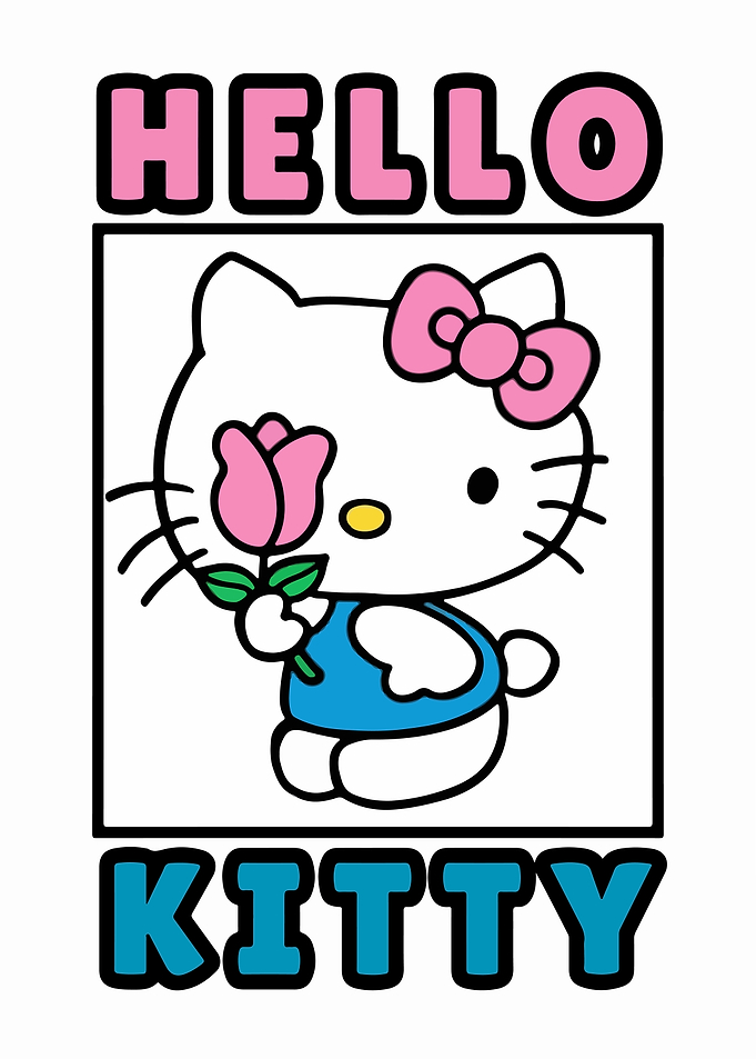 Hello Kitty with Rose Illustration