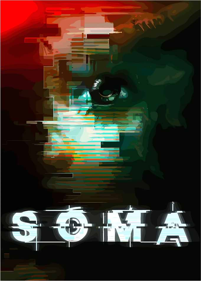 SOMA Game Glitch Art Poster
