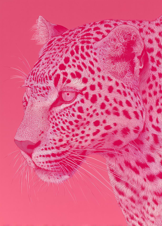 Pink Leopard Portrait