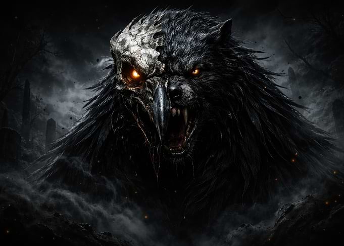 Dark Fantasy Hybrid Creature Portrait