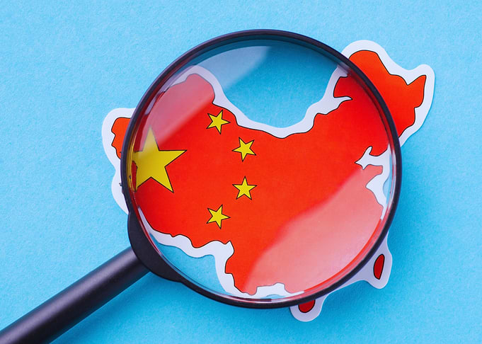 China Map Under Magnifying Glass