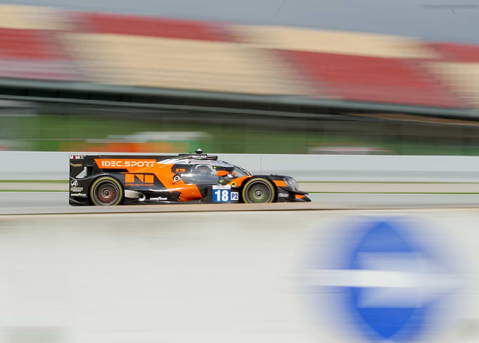 Racing car in motion blur
