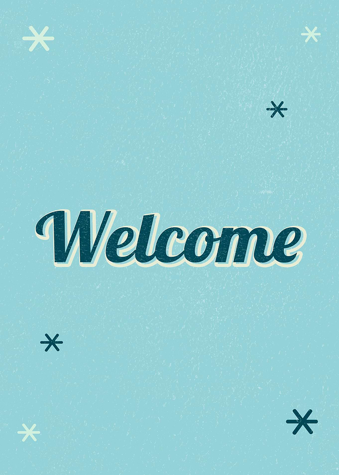 Welcome Text with Star Accents