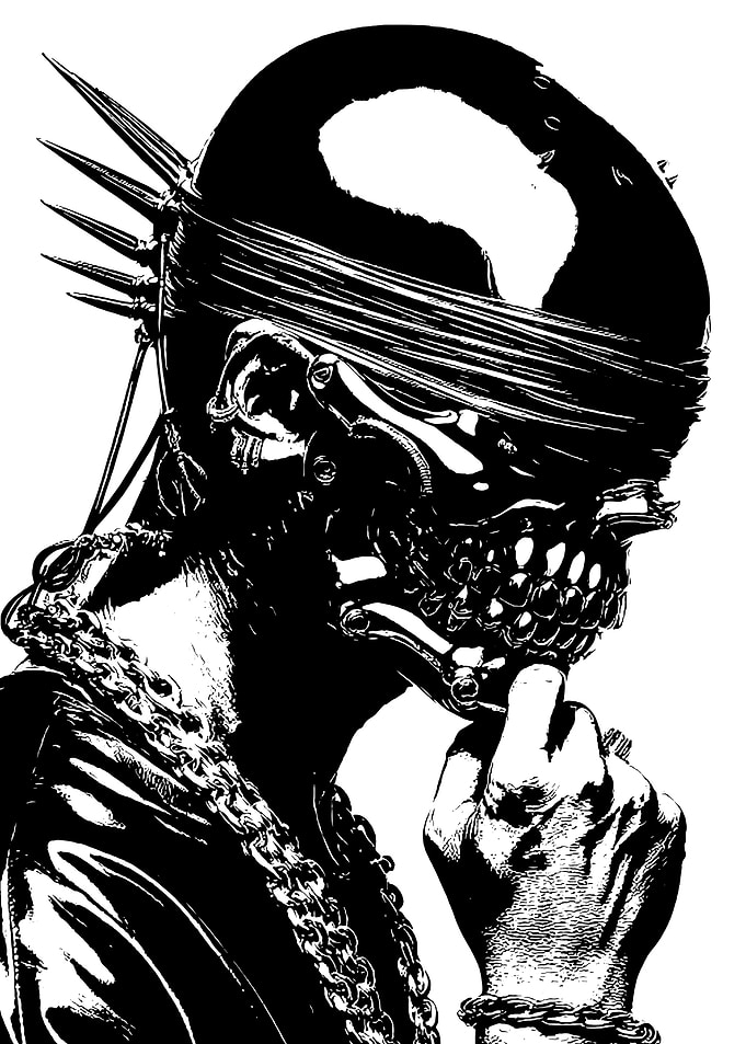 Black and White Cyberpunk Portrait