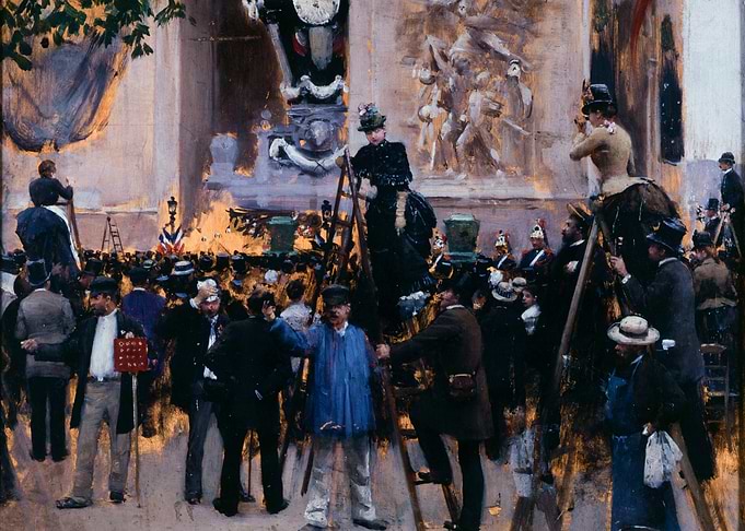 Painting of a Crowd at Arc