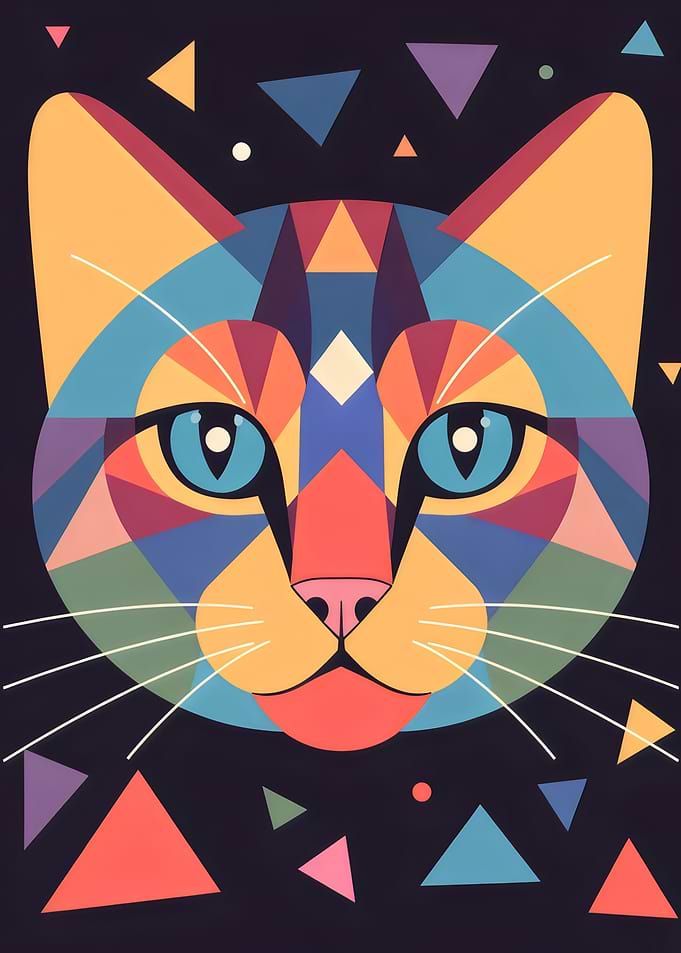 Cat Portrait Geometric