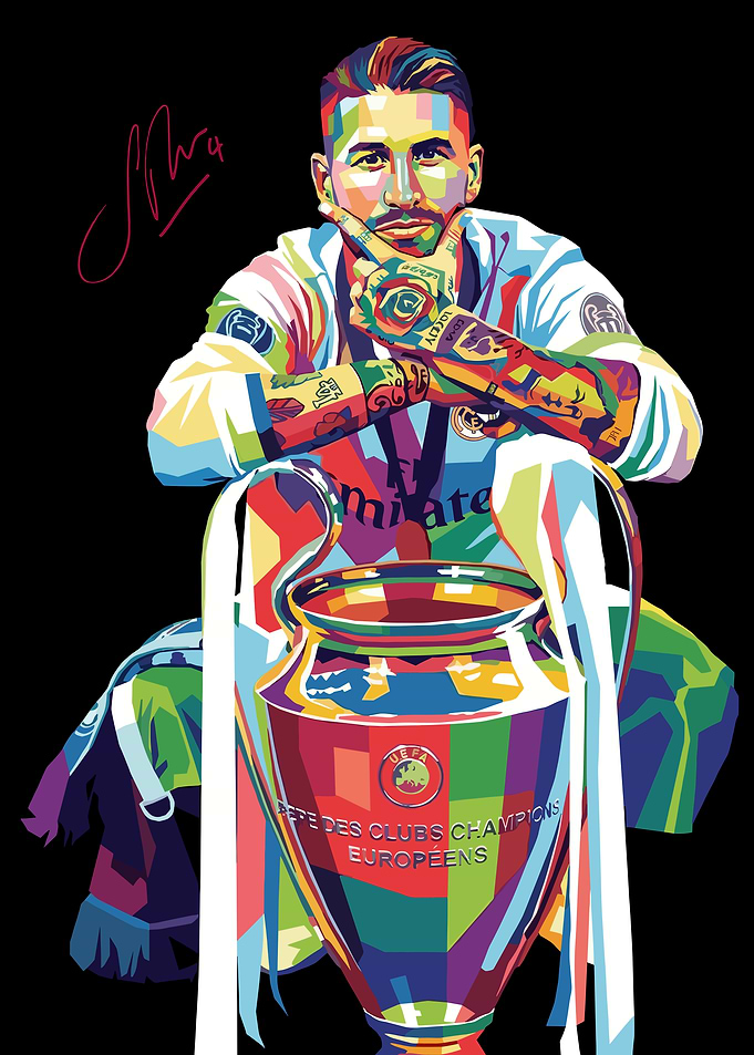 Sergio Ramos Champions League Pop Art