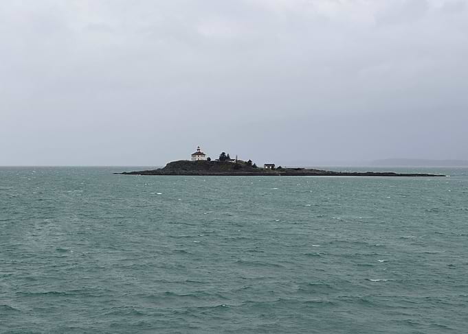 Lighthouse on Island in Ocean