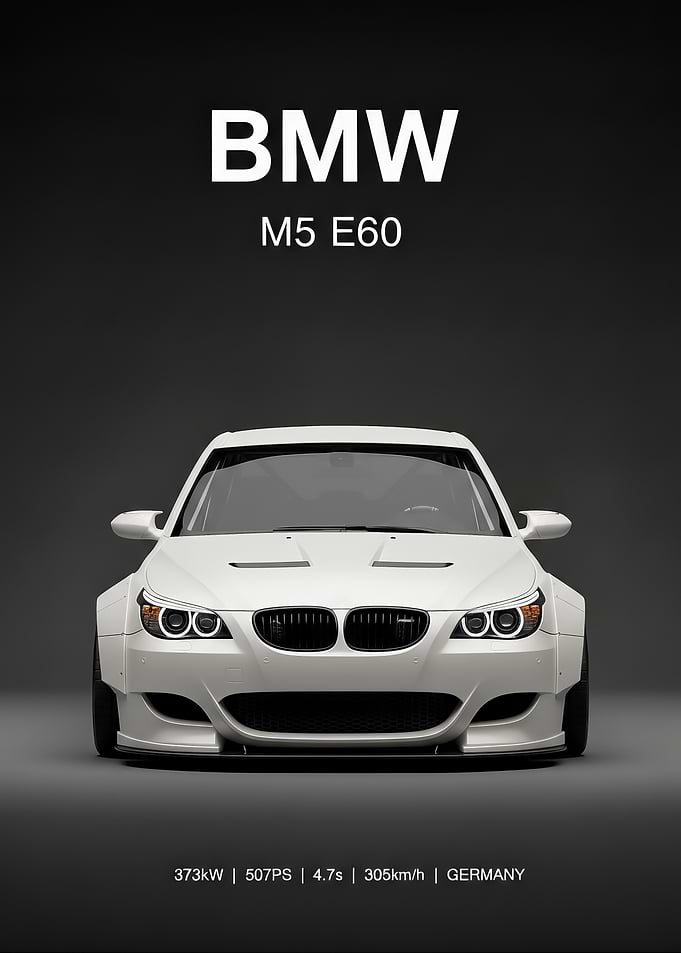 BMW M5 E60 White Car