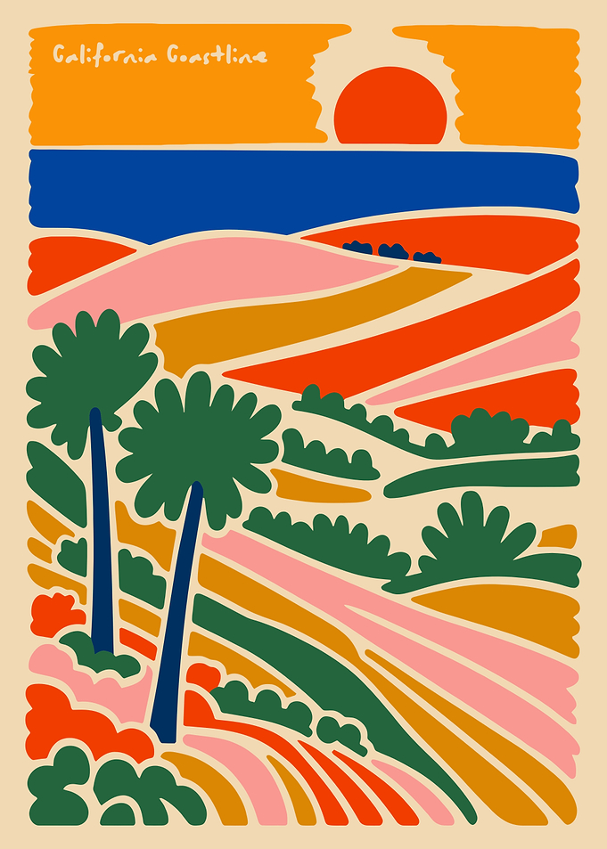 California Coastline Landscape Art Print