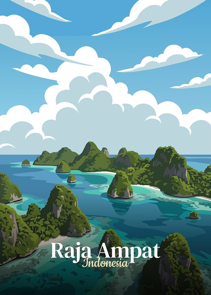 Raja Ampat, Indonesia Travel Poster