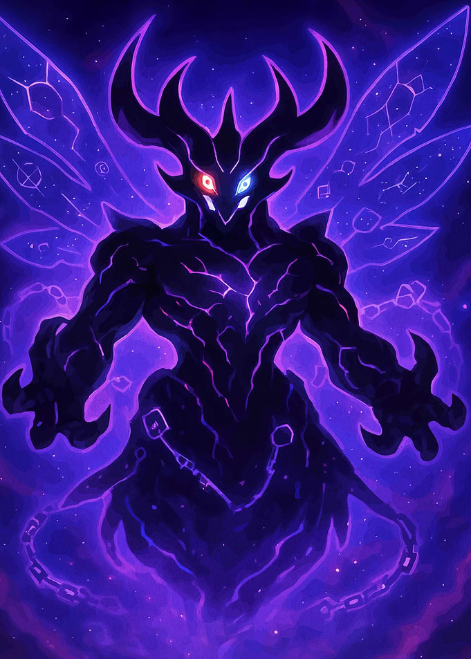 Dark Fairy Monster with Horns and Wings