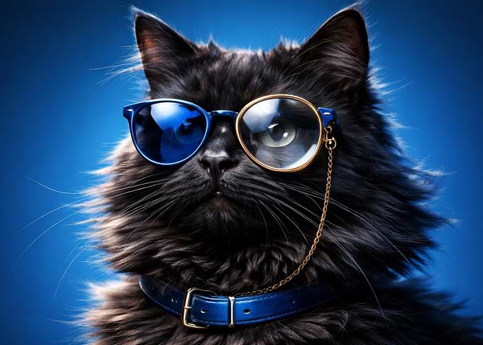 Sophisticated Cat with Glasses and Monocle