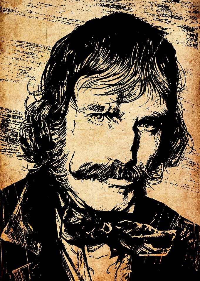 Vintage Portrait of a Man with Mustache