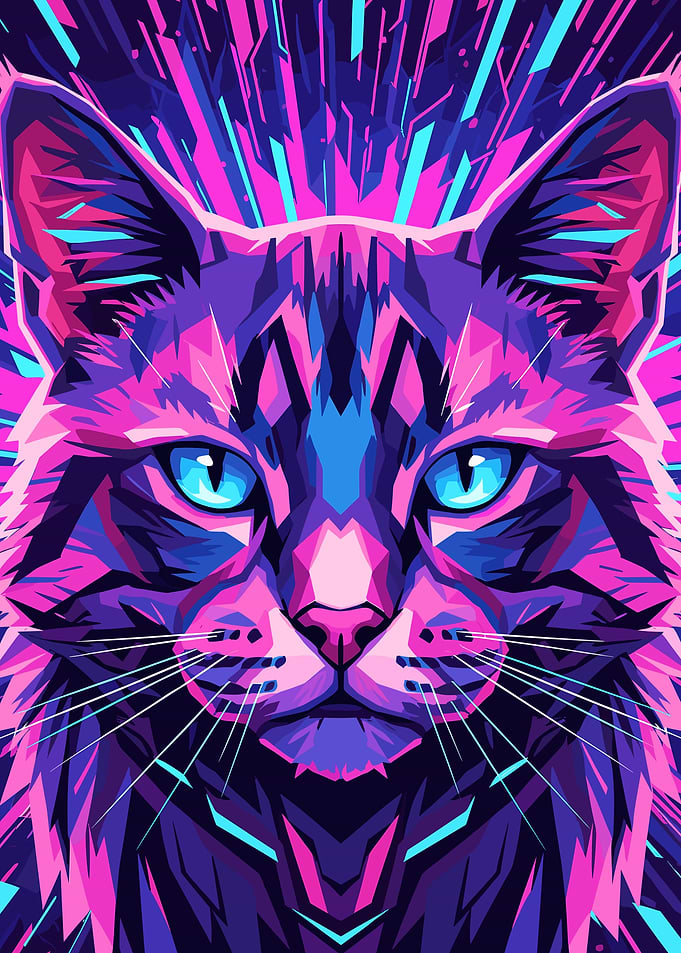 Colorful Cat Portrait