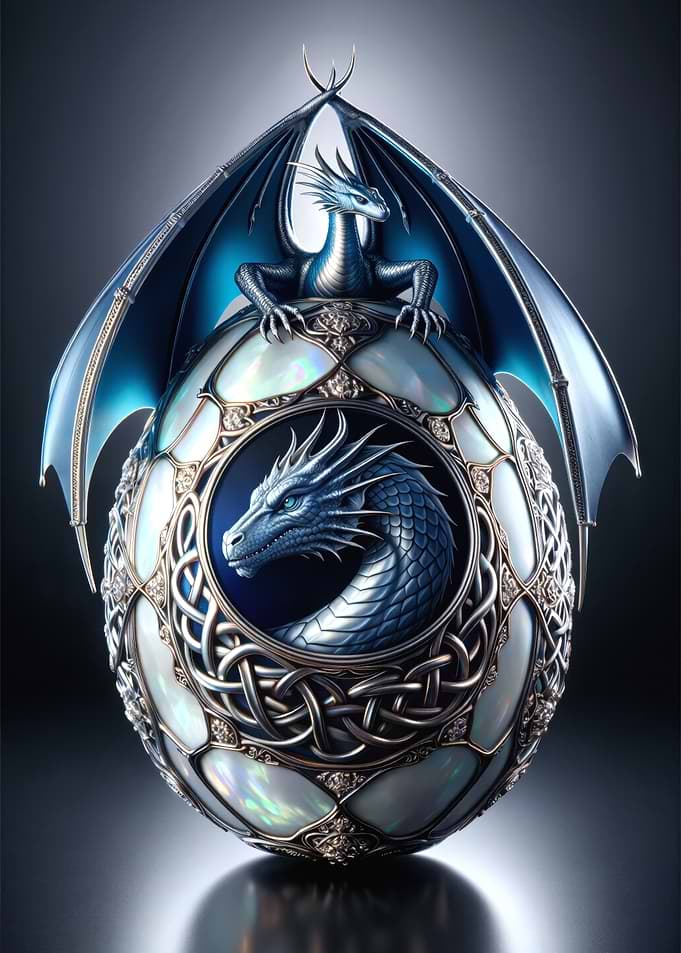 Dragon Egg with Blue Dragon