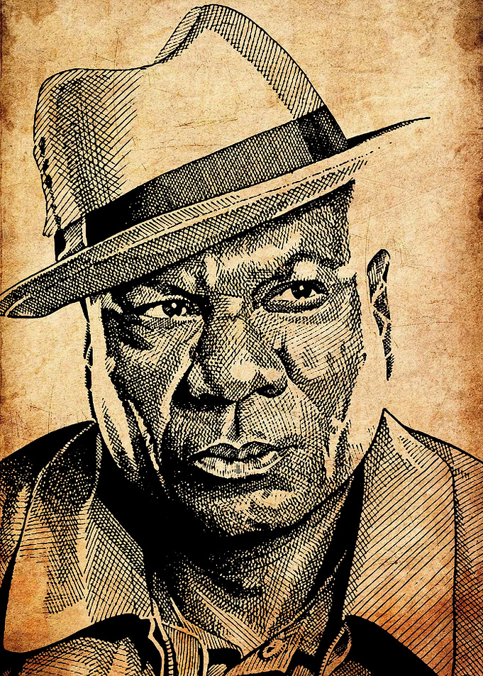 Vintage Portrait of a Man with Hat
