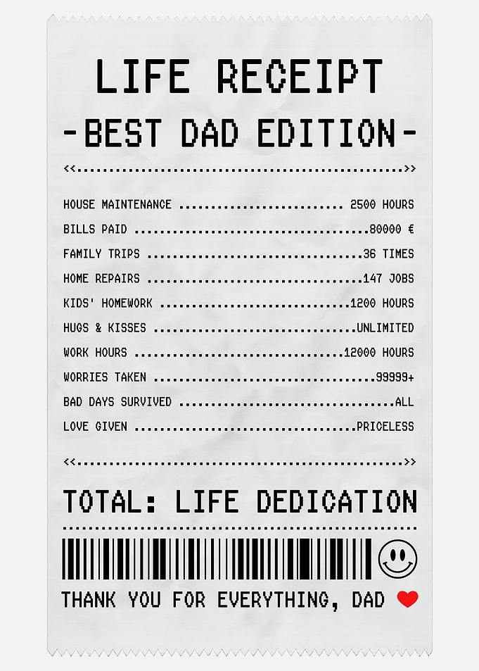 Life Receipt - Best Dad Edition
