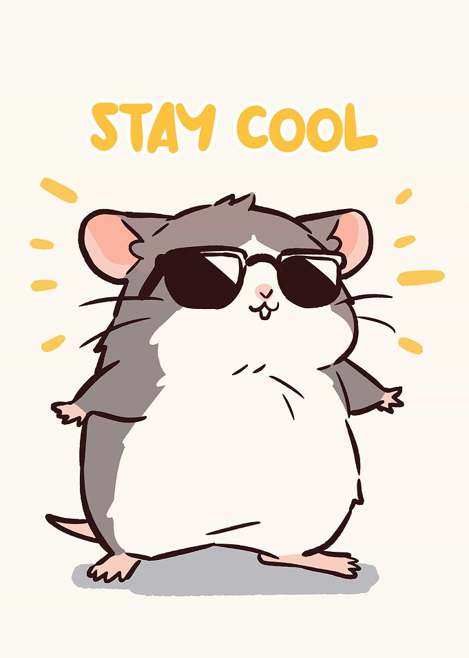 Cool Hamster with Sunglasses Cartoon