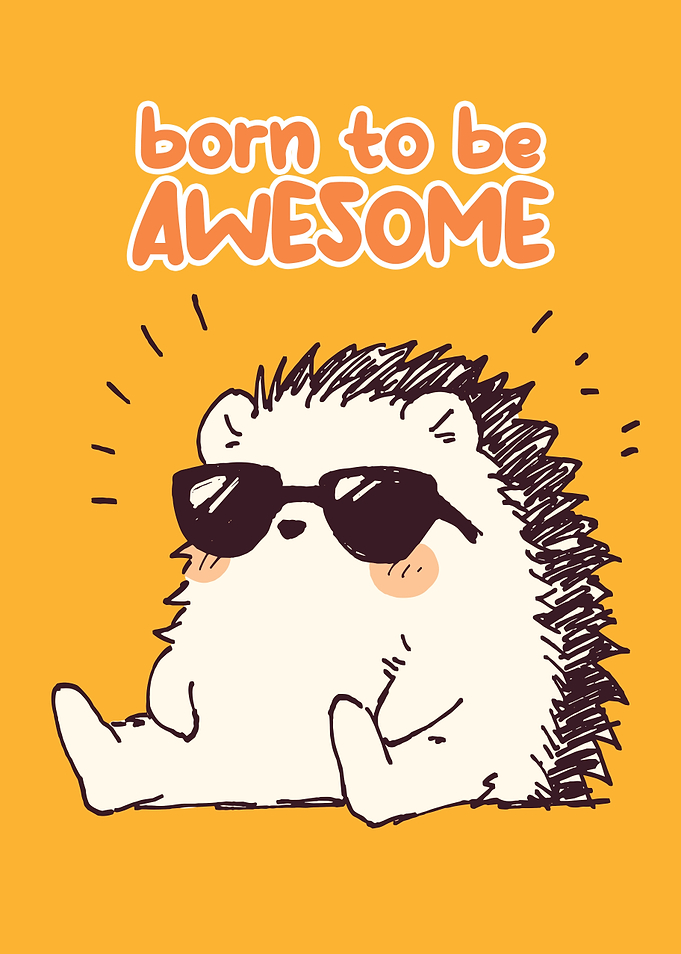 Awesome Hedgehog Cartoon Illustration