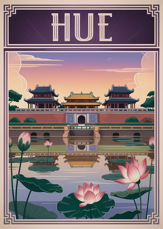Hue Vietnam Travel Poster