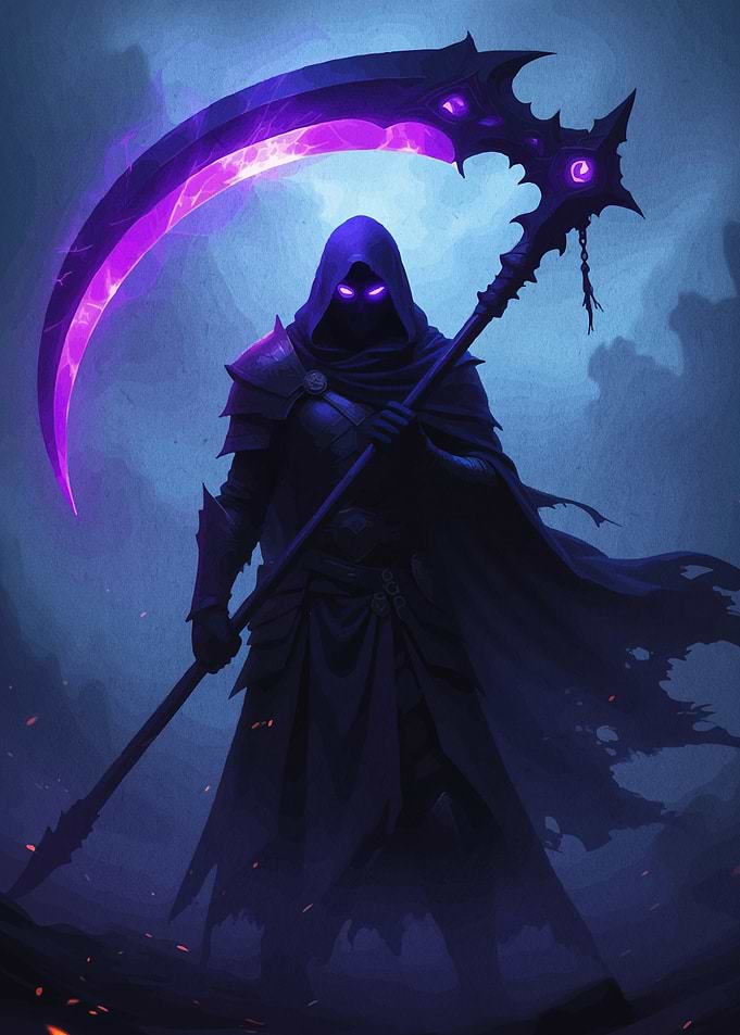 Grim Reaper with Purple Scythe
