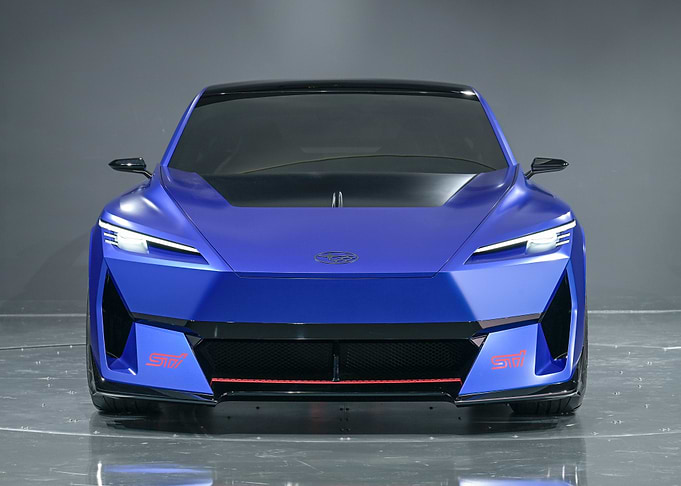 Blue Subaru STI Concept Car Front View