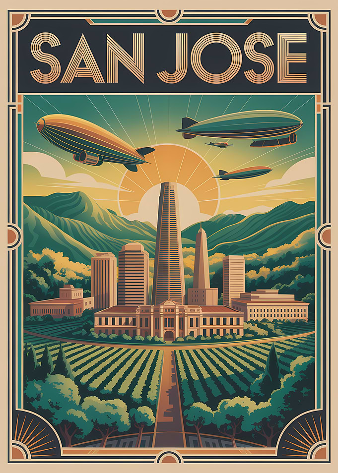 San Jose Vintage Travel Poster Art