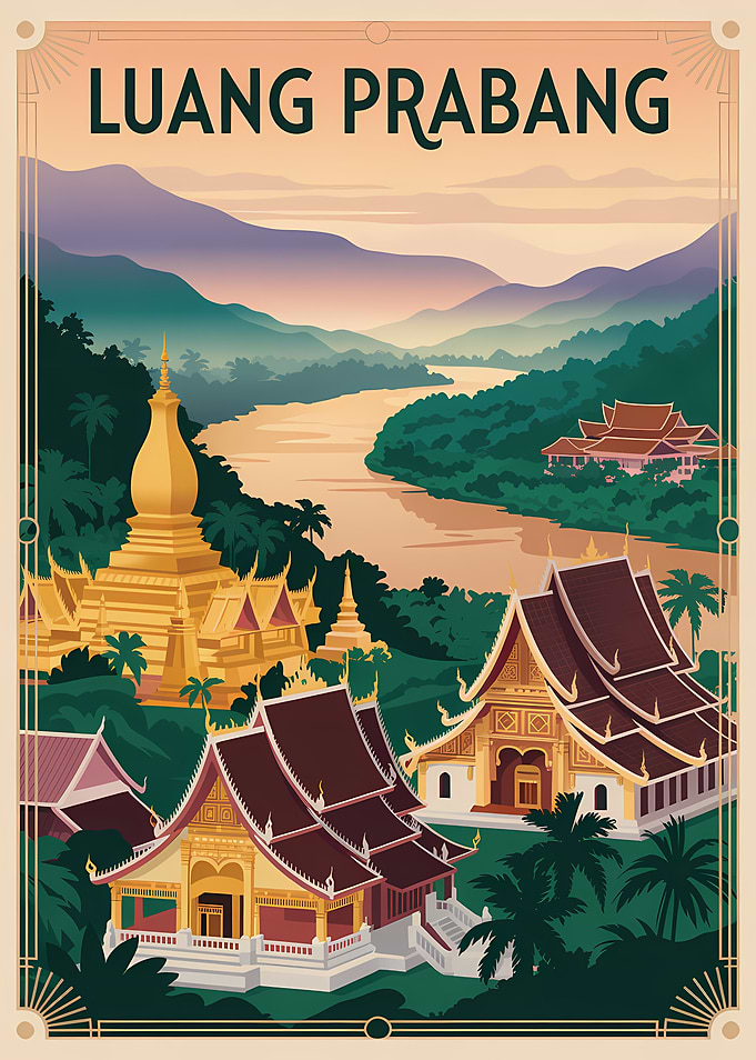 Luang Prabang Travel Poster