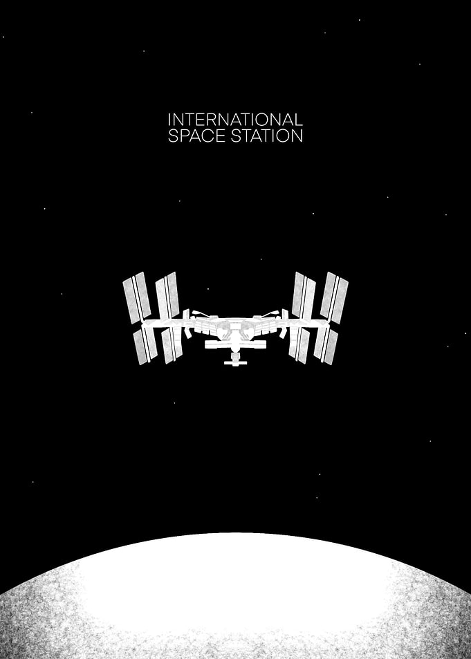 International Space Station Minimalist Poster