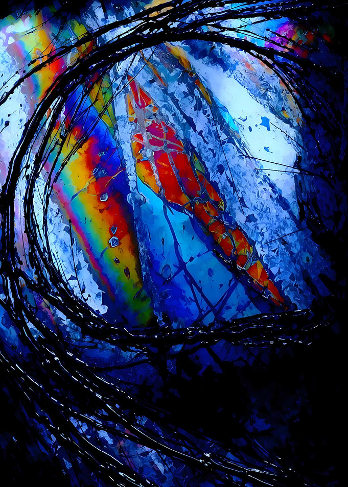 Abstract Color Swirl – Dark Energy – Abstract Porcelain #24