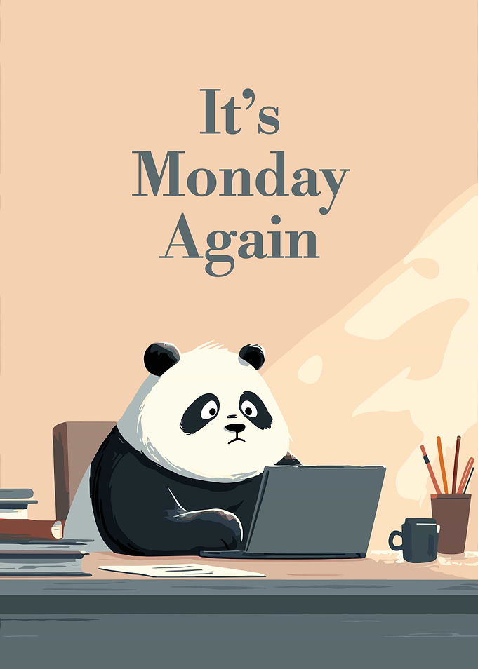 Monday Panda at Desk