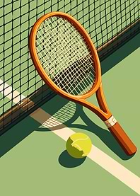 Tennis Racket and Ball Illustration
