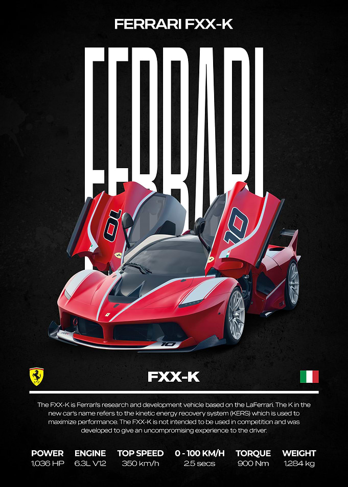 Ferrari FXX-K Red Sports Car