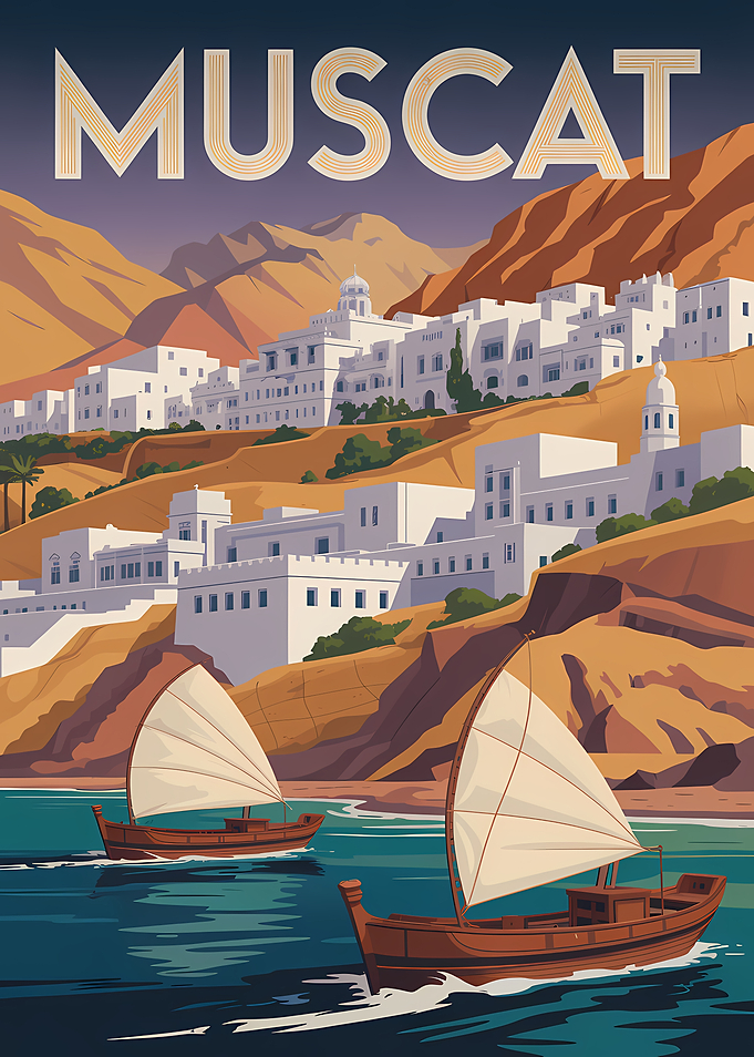 Muscat Travel Poster Art