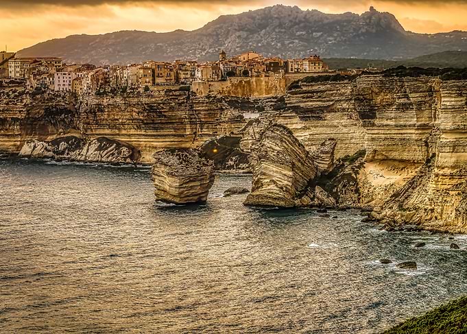 Bonifacio Sculpted Cliffs Corsica Limestone Mediterranean Historic Citadel Fine Art