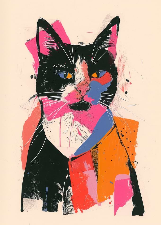 Abstract Cat Portrait