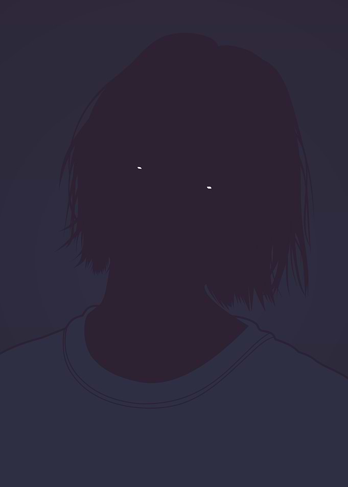 Silhouette with Glowing Eyes